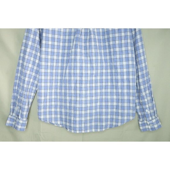 Lucky Brand Button Up Flannel Shirt Men's Small Blue White Plaid Long Sleeves - Picture 6 of 9